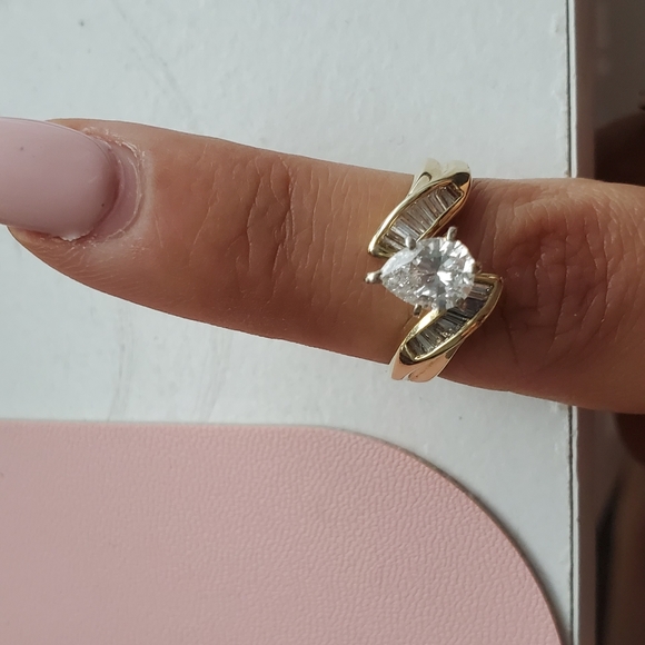 Wedding and engagement 14 k gold - Picture 4 of 4